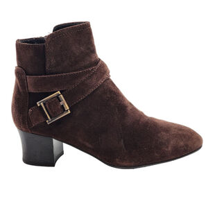 AQUATALIA Francique Brown Suede Weatherproof Ankle Boots & Booties Size 7.5